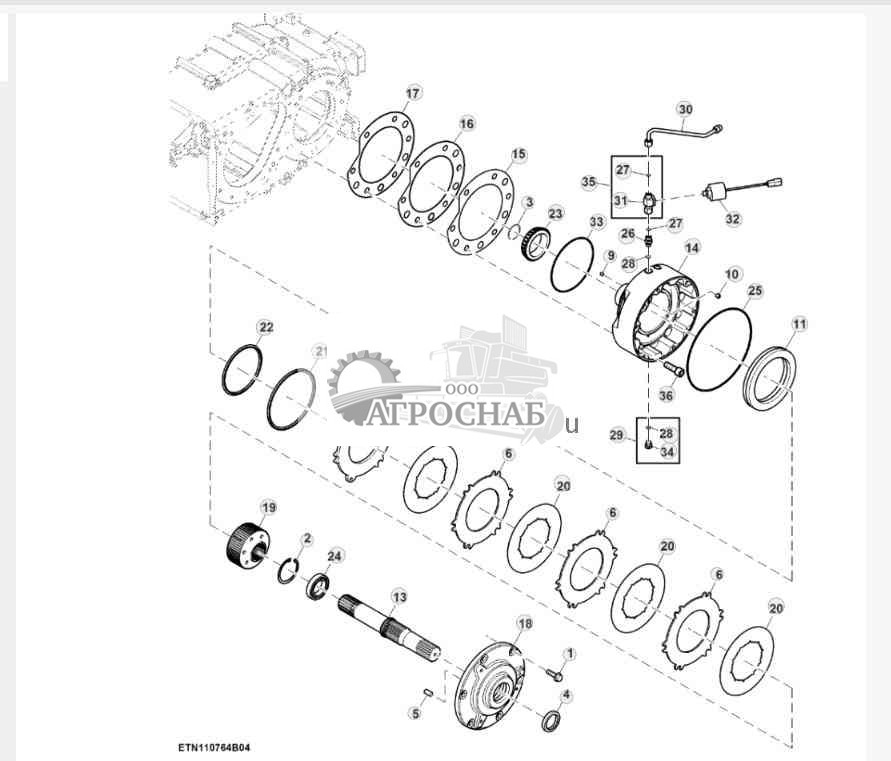 Тормоз трансмиссии, ProDrive™, левая сторона 